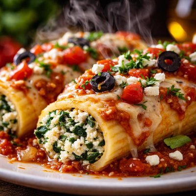 Image of Greek Stuffed Manicotti