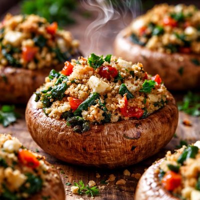 Image of Greek Stuffed Mushrooms