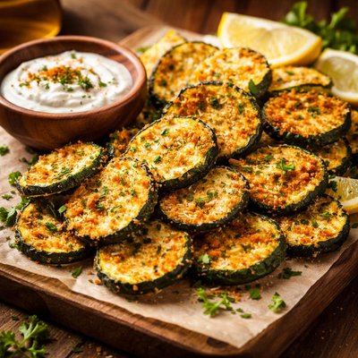 Image of Greek Style Baked Zucchini Chips