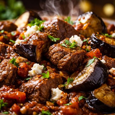 Image of Greek Style Beef with Eggplant