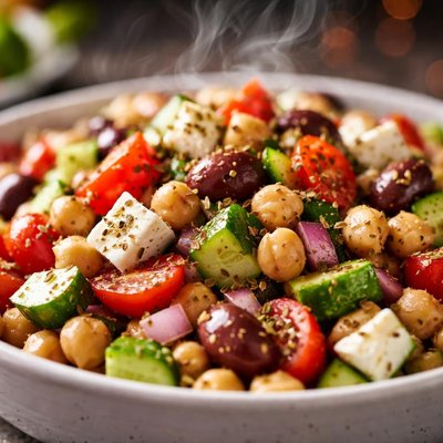 Image of Greek Style Chickpea Salad