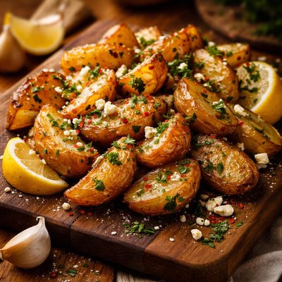 Image of Greek Style Garlic Lemon Potatoes