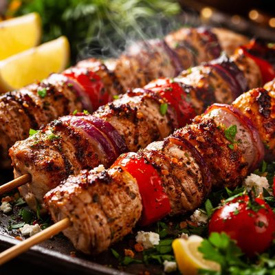 Image of Greek Style Pork Kabobs