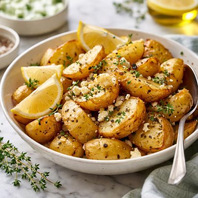 Image of Greek Style Potatoes with Lemon and Thyme
