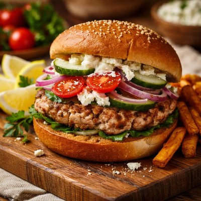 Image of Greek Turkey Burger Bethenny Frankel