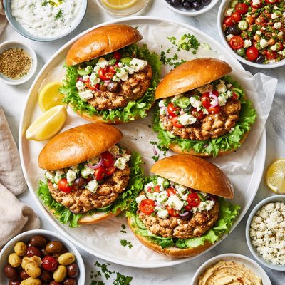 Image of Greek Turkey Burgers