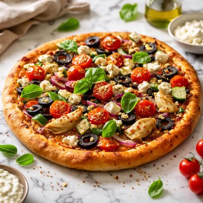 Image of Greek Vegetable Pizza