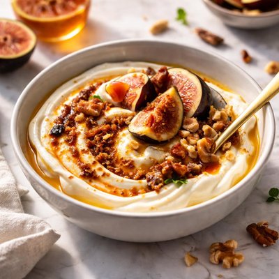 Image of Greek Yogurt with a Honey Fig Date Swirl