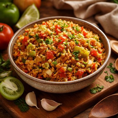 Image of Green and Red Tomato Rice
