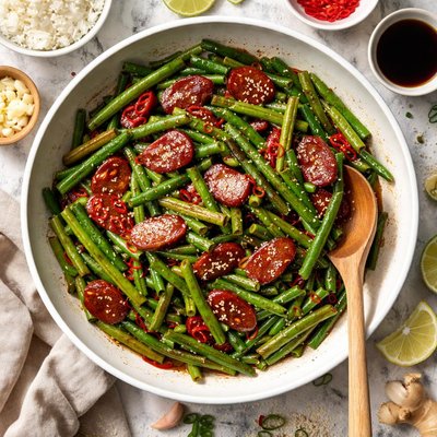 Image of Green Bean and Chinese Sausage Stir Fry