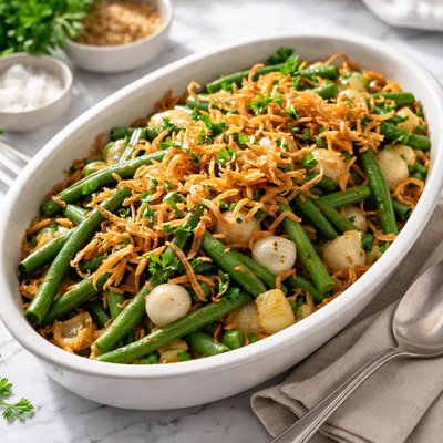 Image of Green Bean and Pearl Onion Casserole