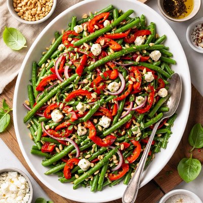 Image of Green Bean and Roasted Red Pepper Salad