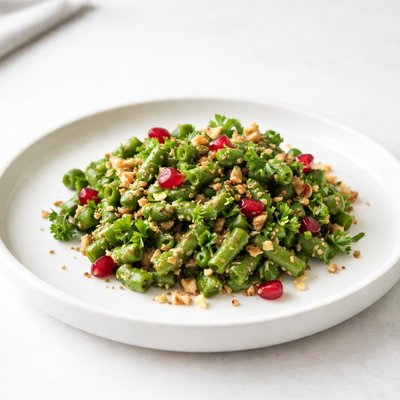 Image of Green Bean and Walnut Salad Mtsvani Lobios Pkhali