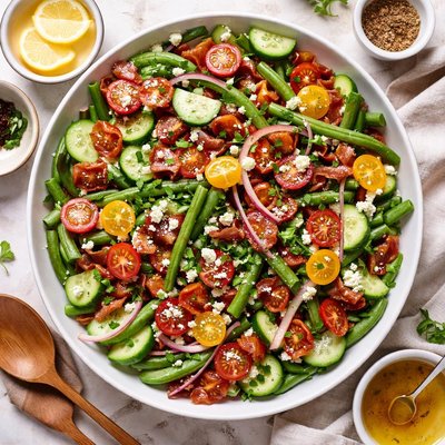 Image of Green Bean Bacon and Cucumber Salad