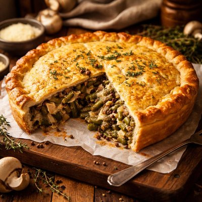 Image of Green Bean Mushroom Pie