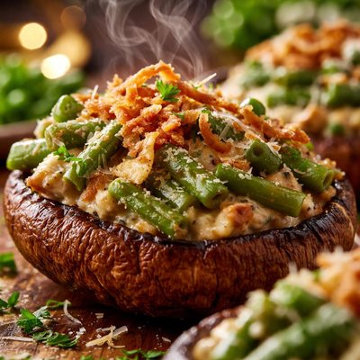 Image of Green Bean Stuffed Portabellas