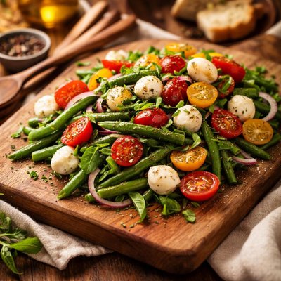 Image of Green Bean Tomato and Mozzarella Salad