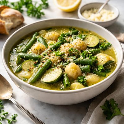 Image of Green Bean Zucchini and Potato Soup