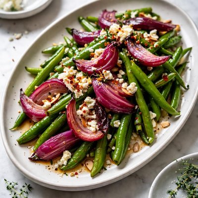 Image of Green Beans and Roasted Red Onions