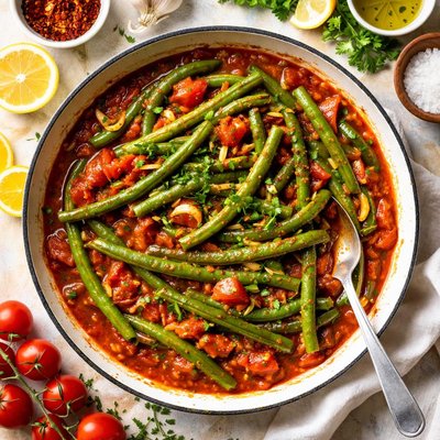 Image of Green Beans in Garlic Tomato Sauce