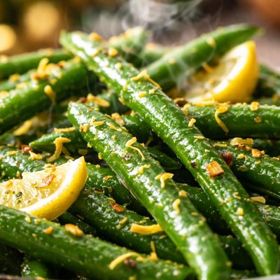 Image of Green Beans with Lemon Cardamom Glaze