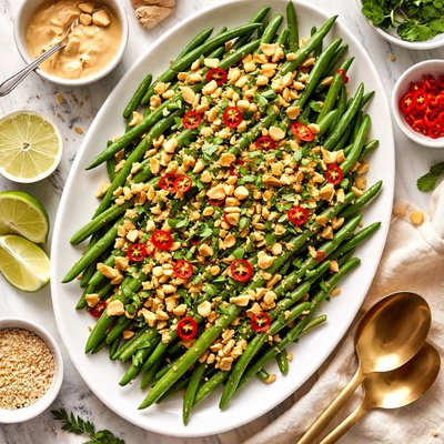 Image of Green Beans with Peanut Ginger Dressing