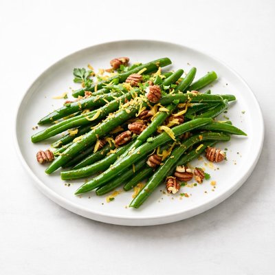 Image of Green Beans with Pecans Lemon and Parsley