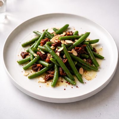 Image of Green Beans with Sun Dried Tomatoes and Almonds