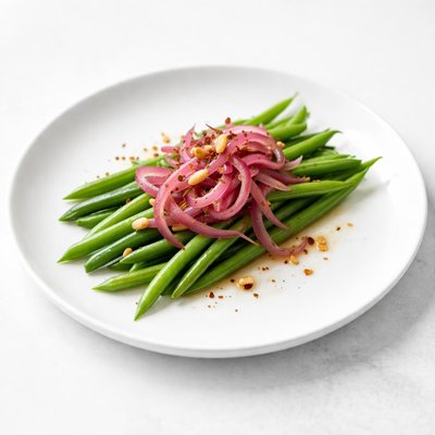 Image of Green Beans with Sweet and Sour Red Onions