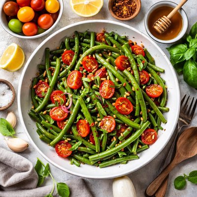 Image of Green Beans with Tomato and Honey