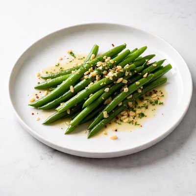Image of Green Beans with White Wine and Garlic Vinaigrette
