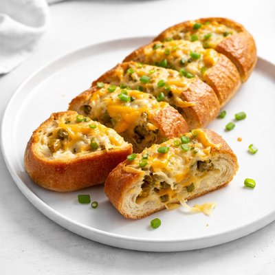Image of Green Chile Cheddar Stuffed French Bread
