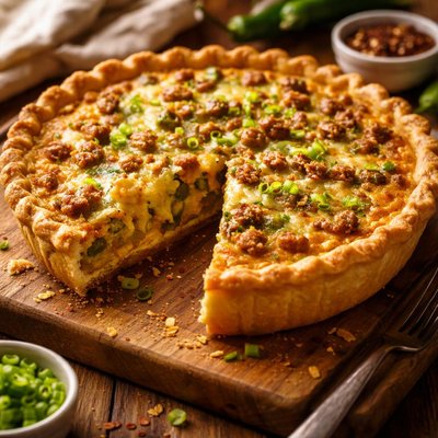 Image of Green Chile Sausage Quiche