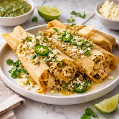 Image of Green Chili Chicken Cheese Tamales