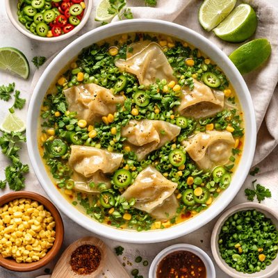 Image of Green Chili Won Ton Soup