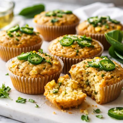 Image of Green Chilies Corn Muffins