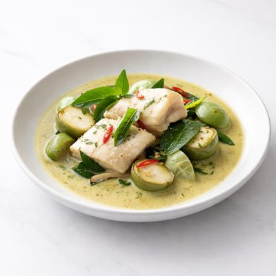 Image of Green Curry Fish with Thai Eggplants