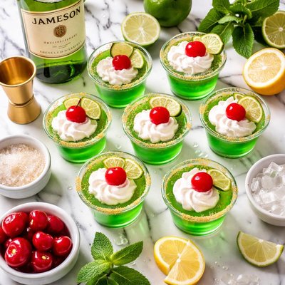 Image of Green Irish Whiskey Sour Jell O