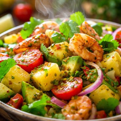 Image of Green Island Salad with Pineapple Cilantro Vinaigrette