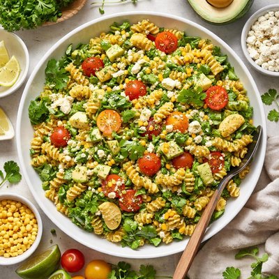 Image of Green on Green Cilantro Pesto Pasta Salad