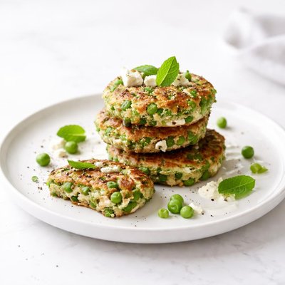 Image of Green Pea Feta Mint Fritters