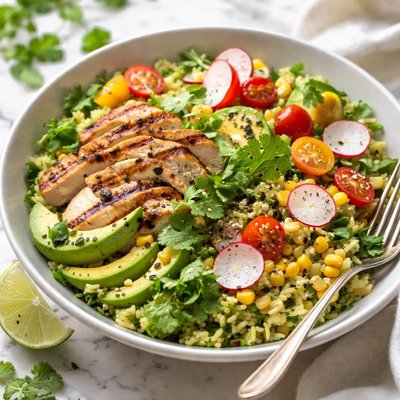 Image of Green Rice and Chicken Salad