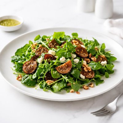 Image of Green Salad with Dried Figs and Nuts