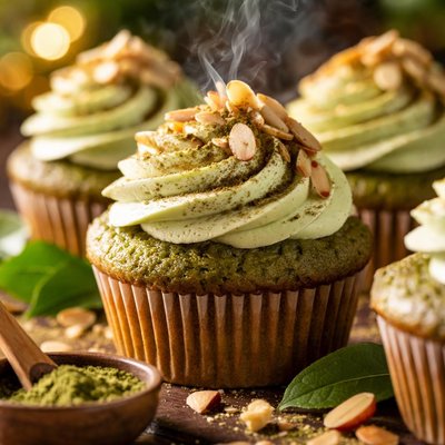 Image of Green Tea Almond Cupcakes