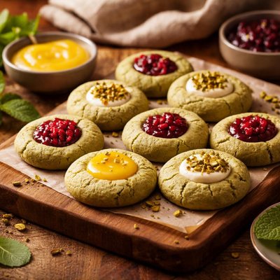 Image of Green Tea Thumbprints with Three Different Fillings
