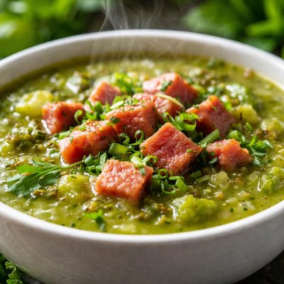 Image of Green Tomato Soup with Country Ham