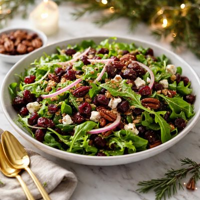 Image of Greens and Cranberry Holiday Dinner Side Salad