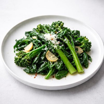 Image of Greens with Garlic and Parmesan