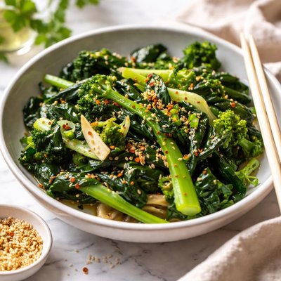 Image of Greens with Sesame and Ginger
