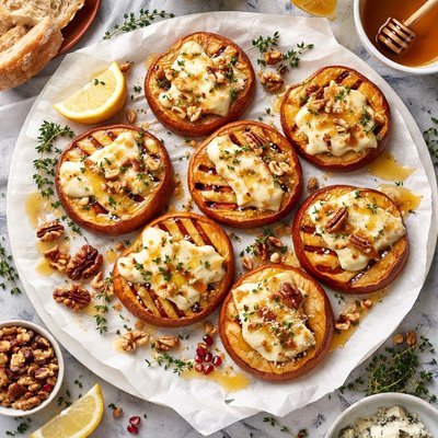 Image of Grilled Apples with Cheese Honey